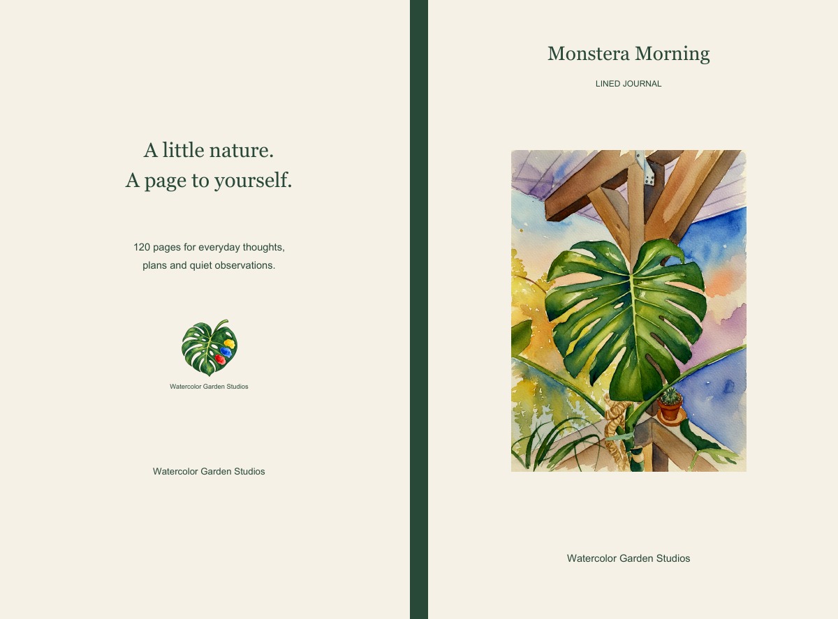 Monstera Morning Lined Journal