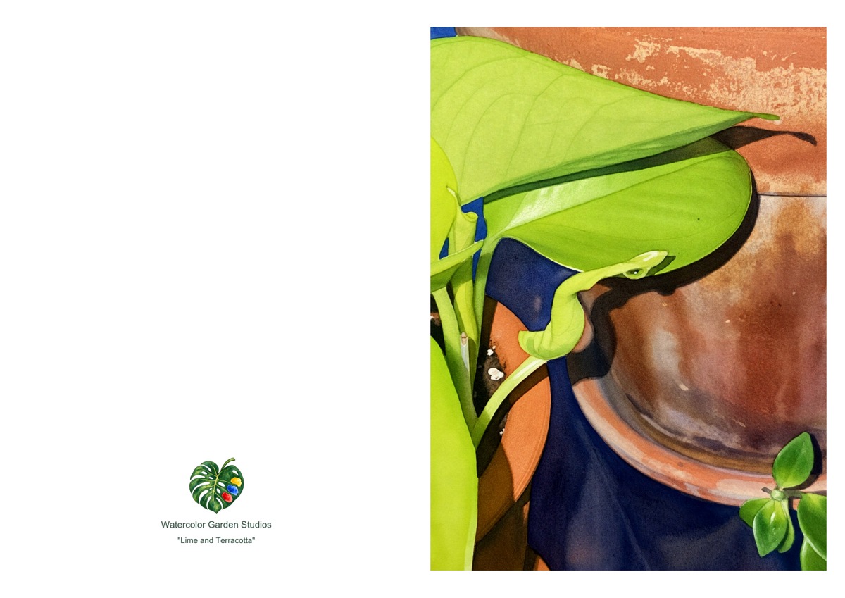 Lime and Terracotta — Printable Greeting Card