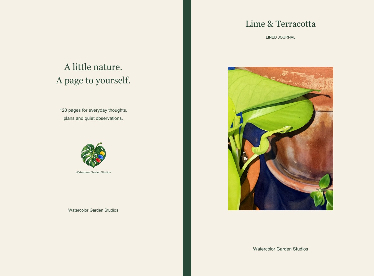 Lime & Terracotta Lined Journal
