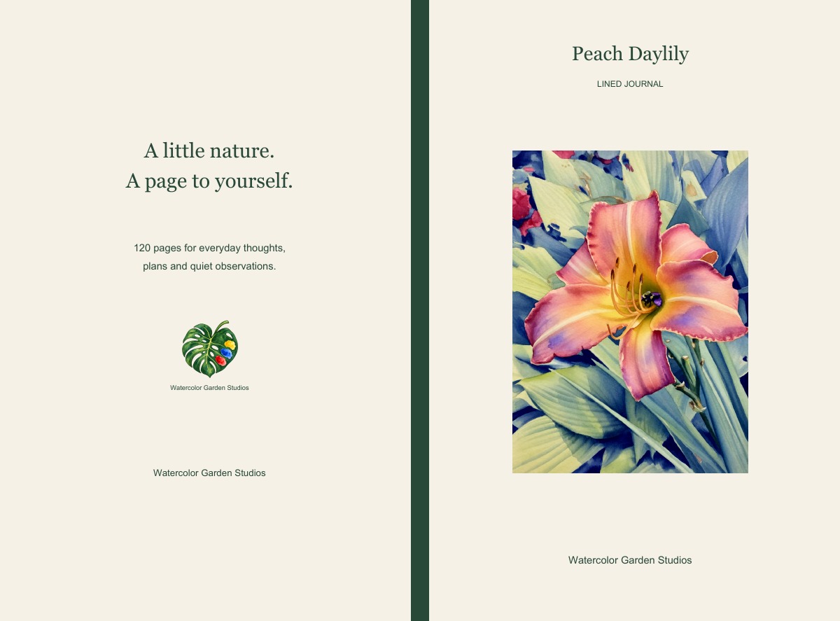 Peach Daylily Lined Journal