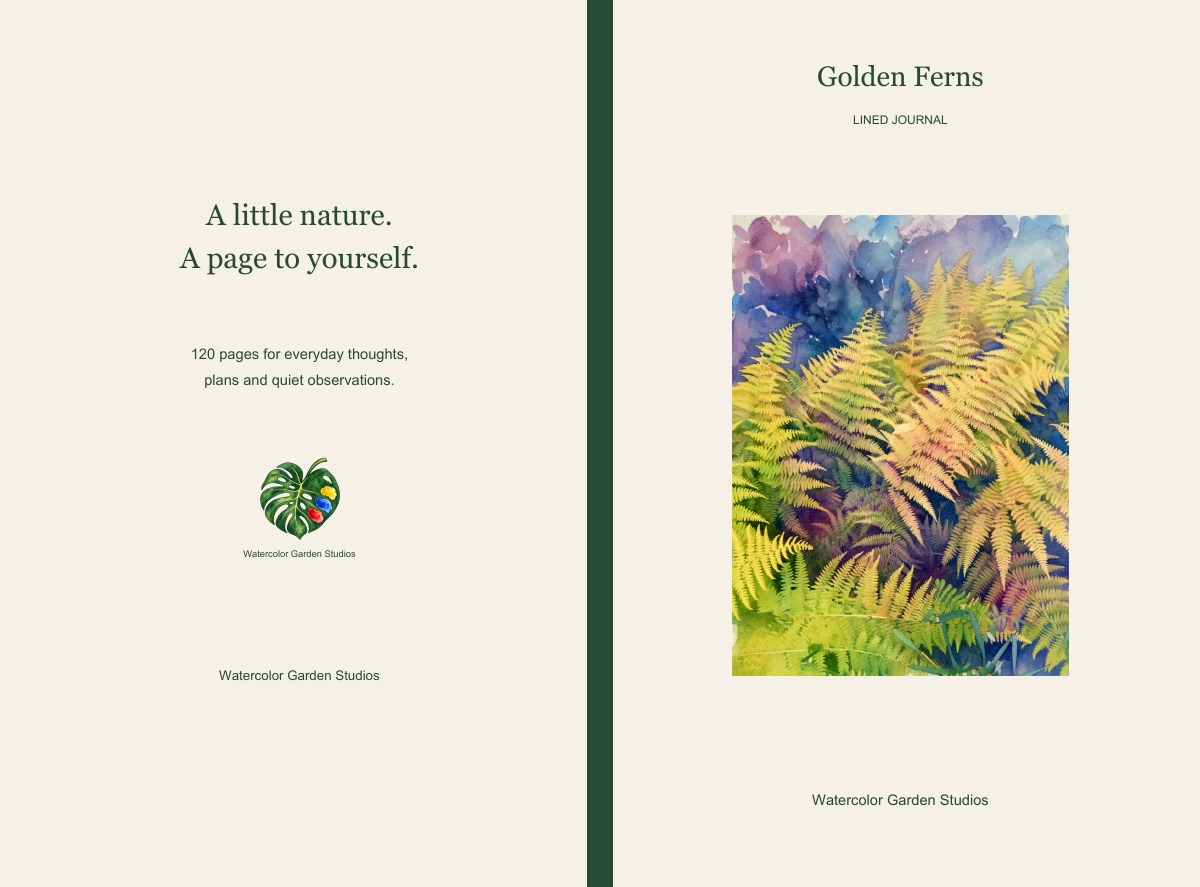 Golden Ferns Lined Journal
