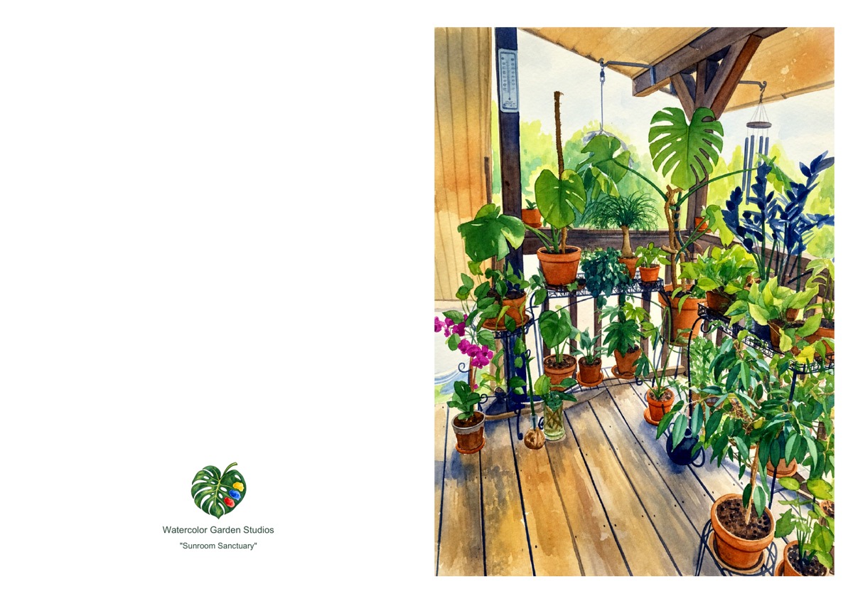 Sunroom Sanctuary — Printable Greeting Card