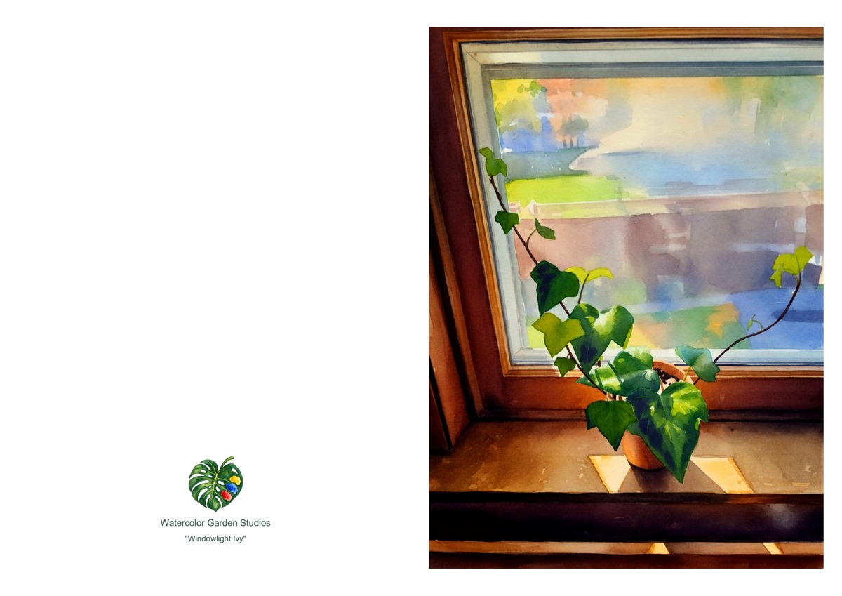 Windowlight Ivy — Printable Greeting Card