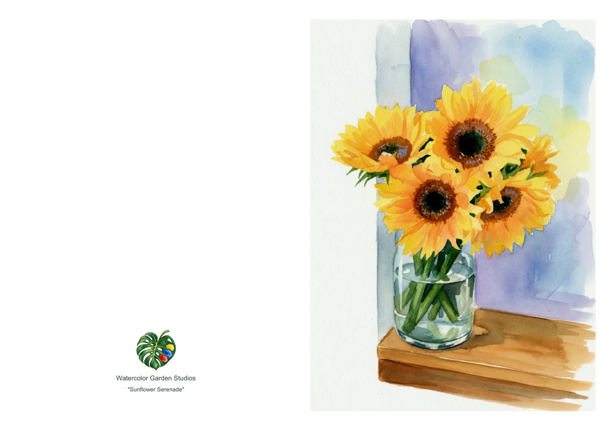 Sunflower Serenade — Printable Greeting Card