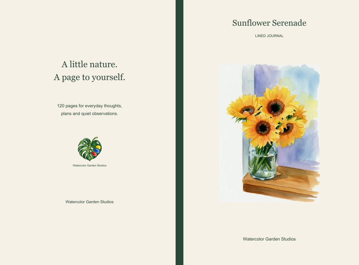 Sunflower Serenade Lined Journal
