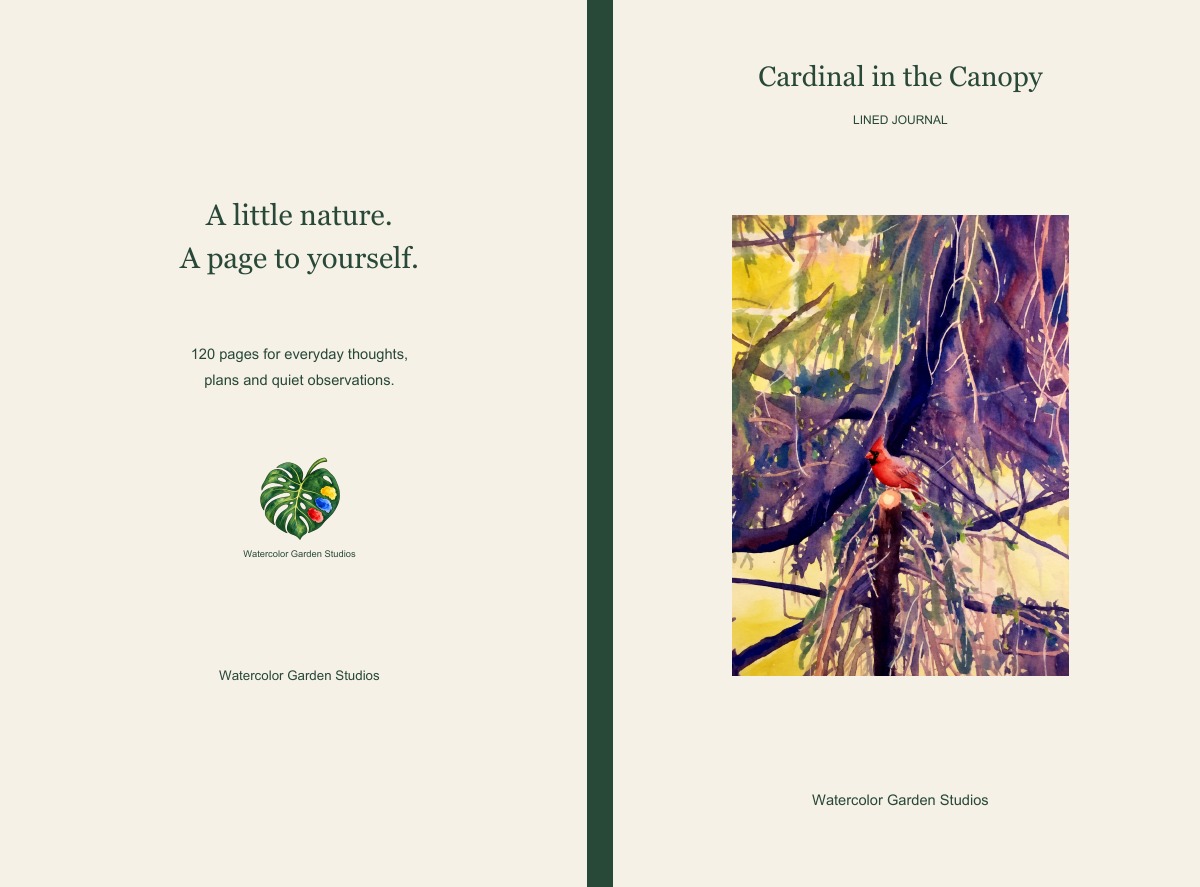Cardinal in the Canopy Lined Journal