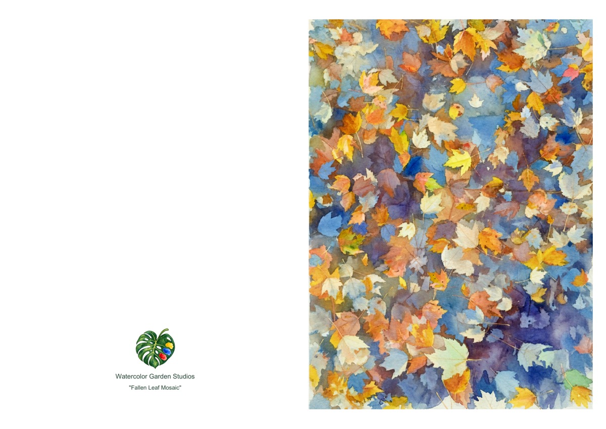 Fallen Leaf Mosaic — Printable Greeting Card