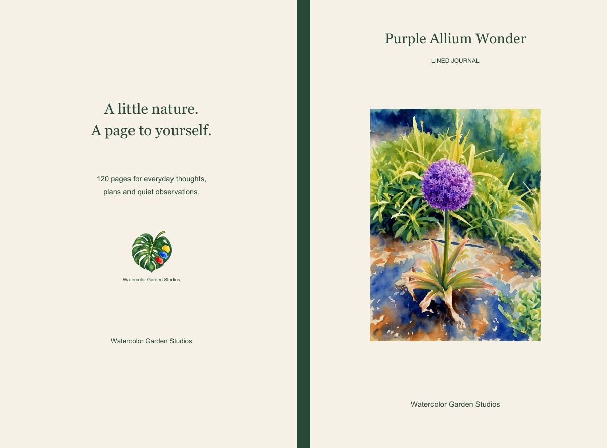 Purple Allium Wonder Lined Journal