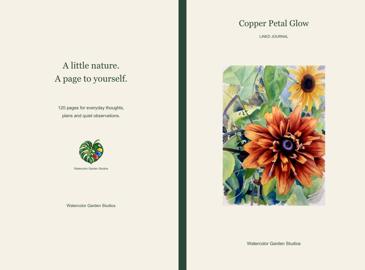 Copper Petal Glow Lined Journal