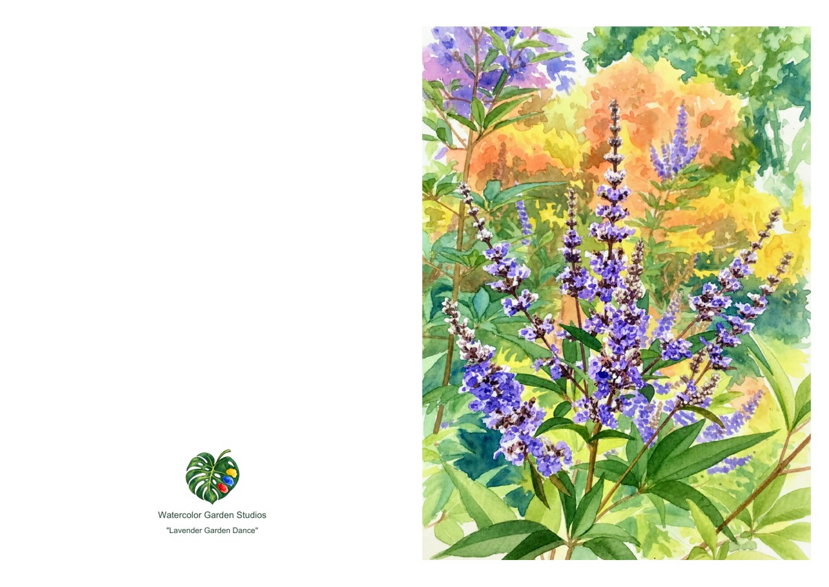 Lavender Garden Dance — Printable Greeting Card