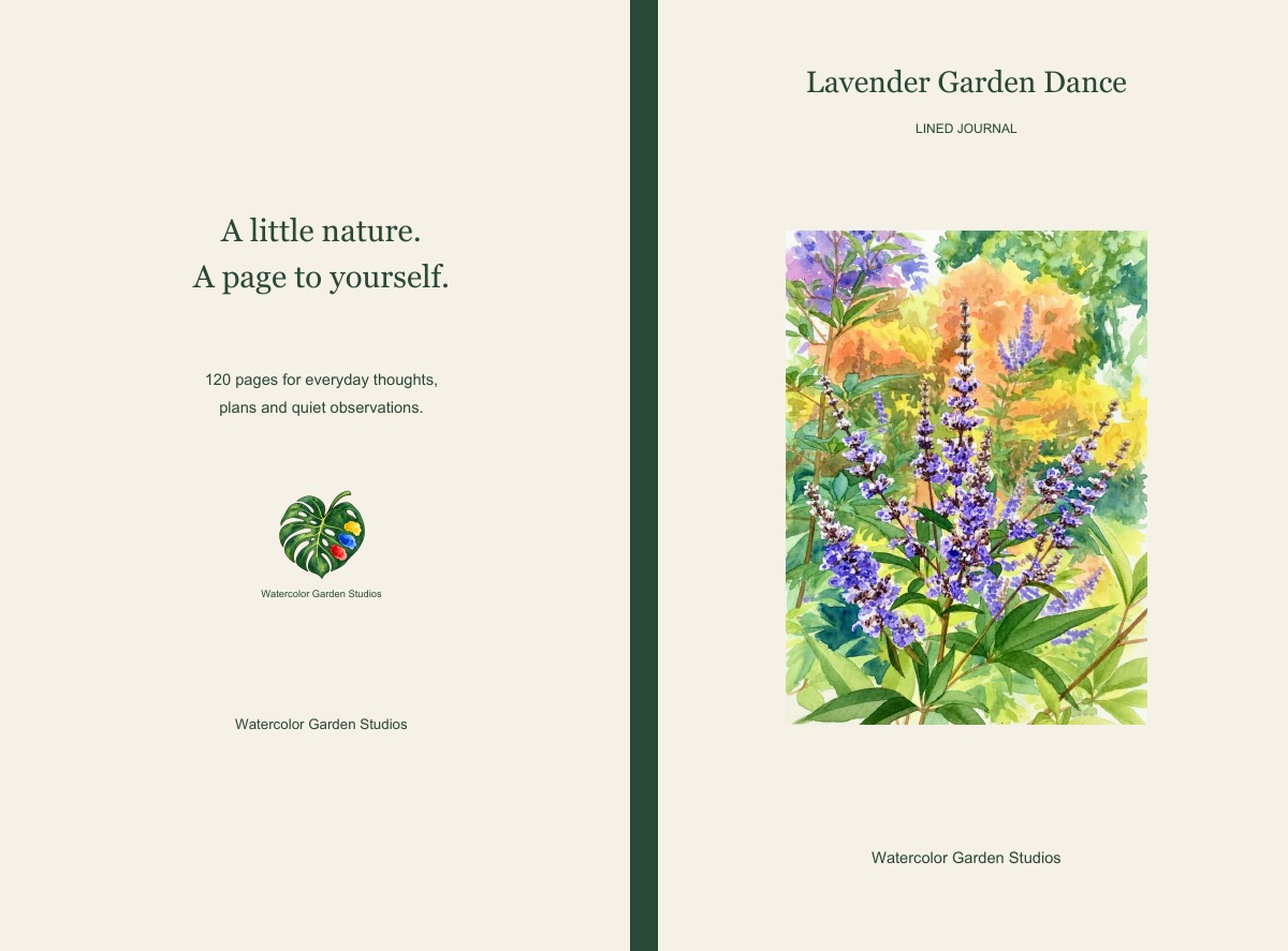 Lavender Garden Dance Lined Journal