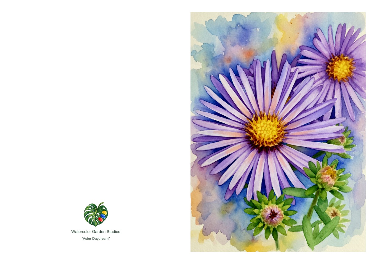 Aster Daydream — Printable Greeting Card