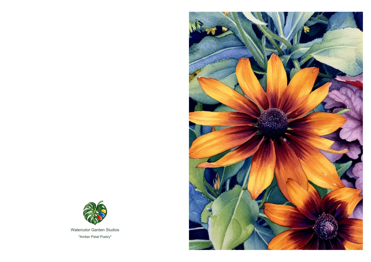 Amber Petal Poetry — Printable Greeting Card