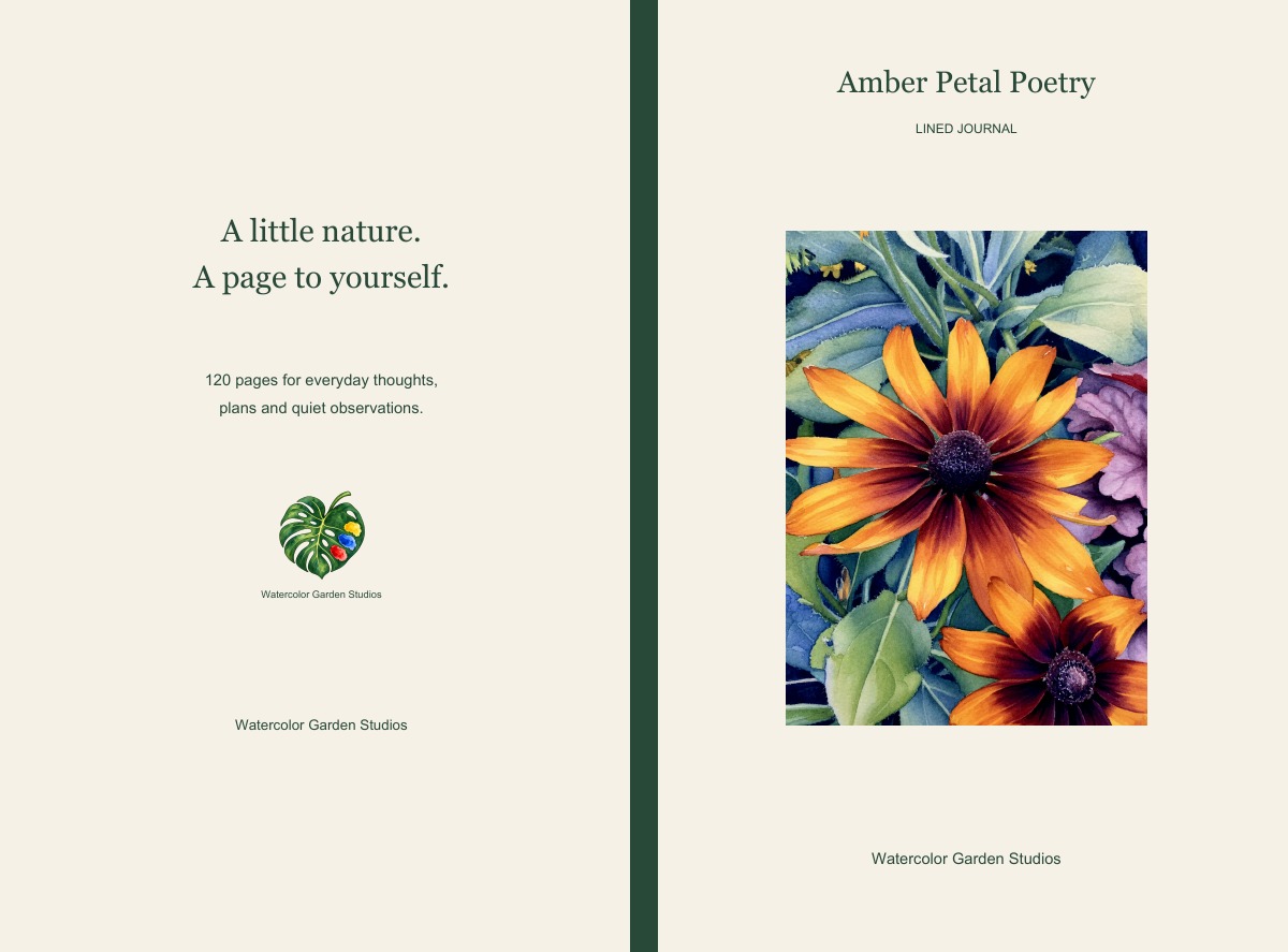Amber Petal Poetry Lined Journal