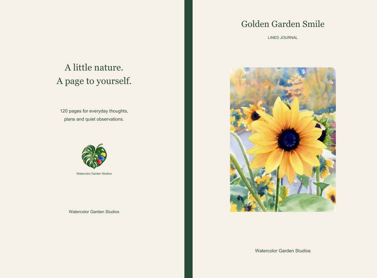 Golden Garden Smile Lined Journal