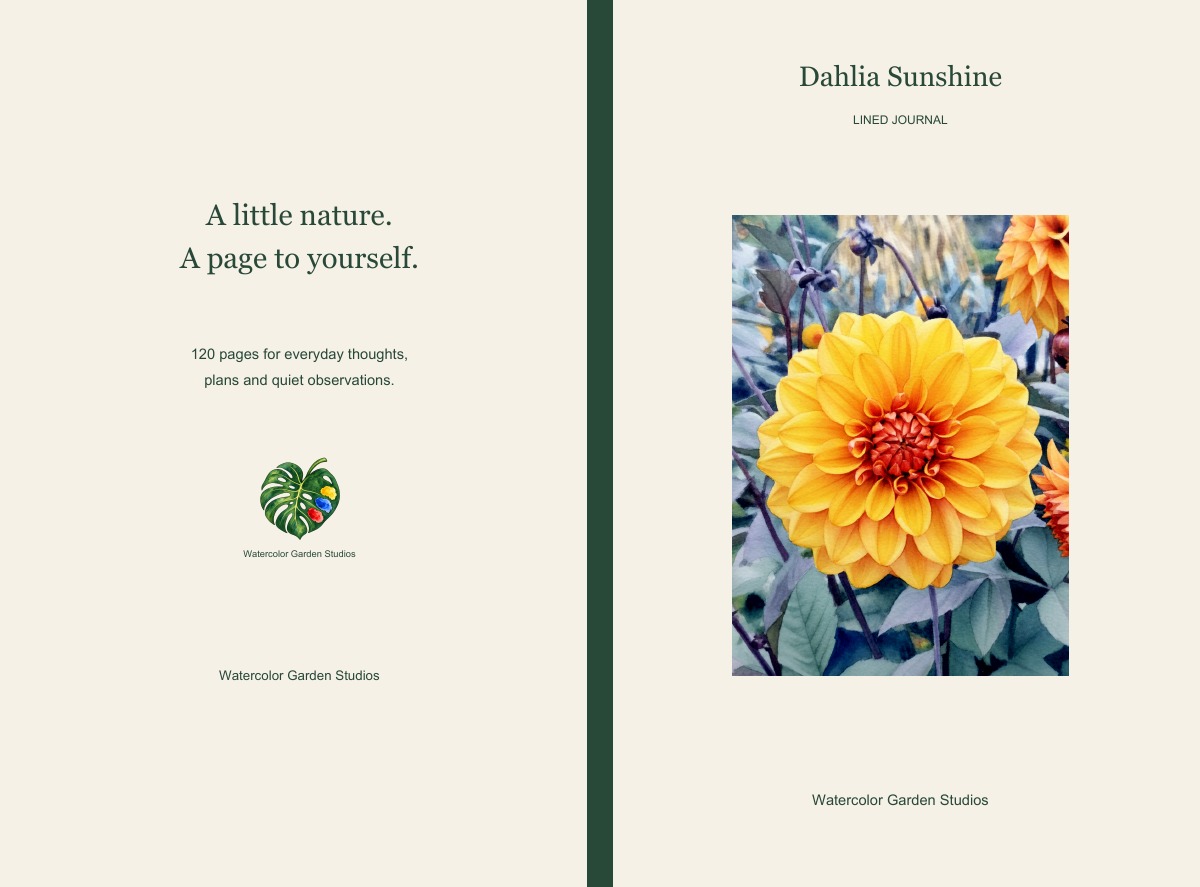 Dahlia Sunshine Lined Journal