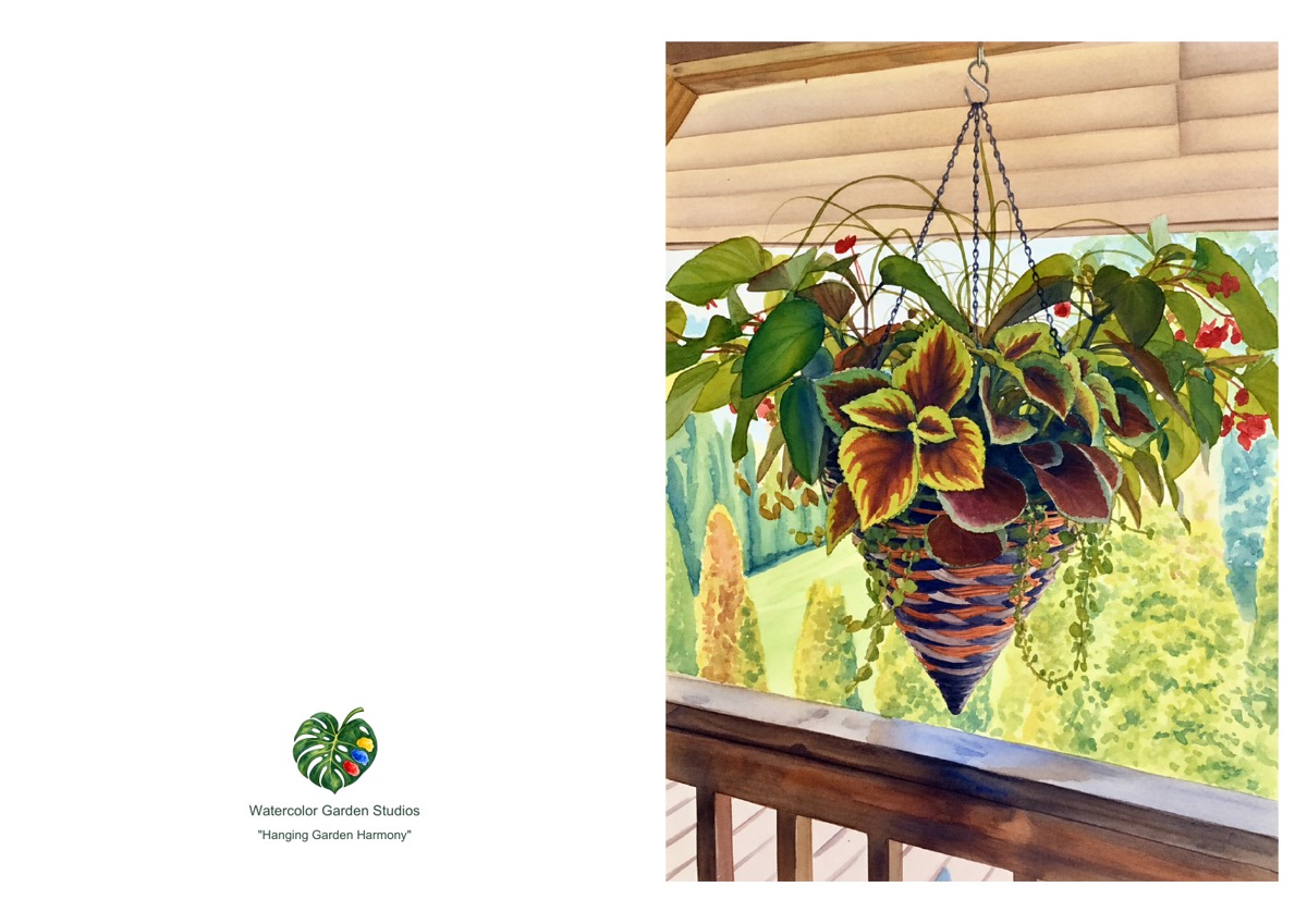 Hanging Garden Harmony — Printable Greeting Card