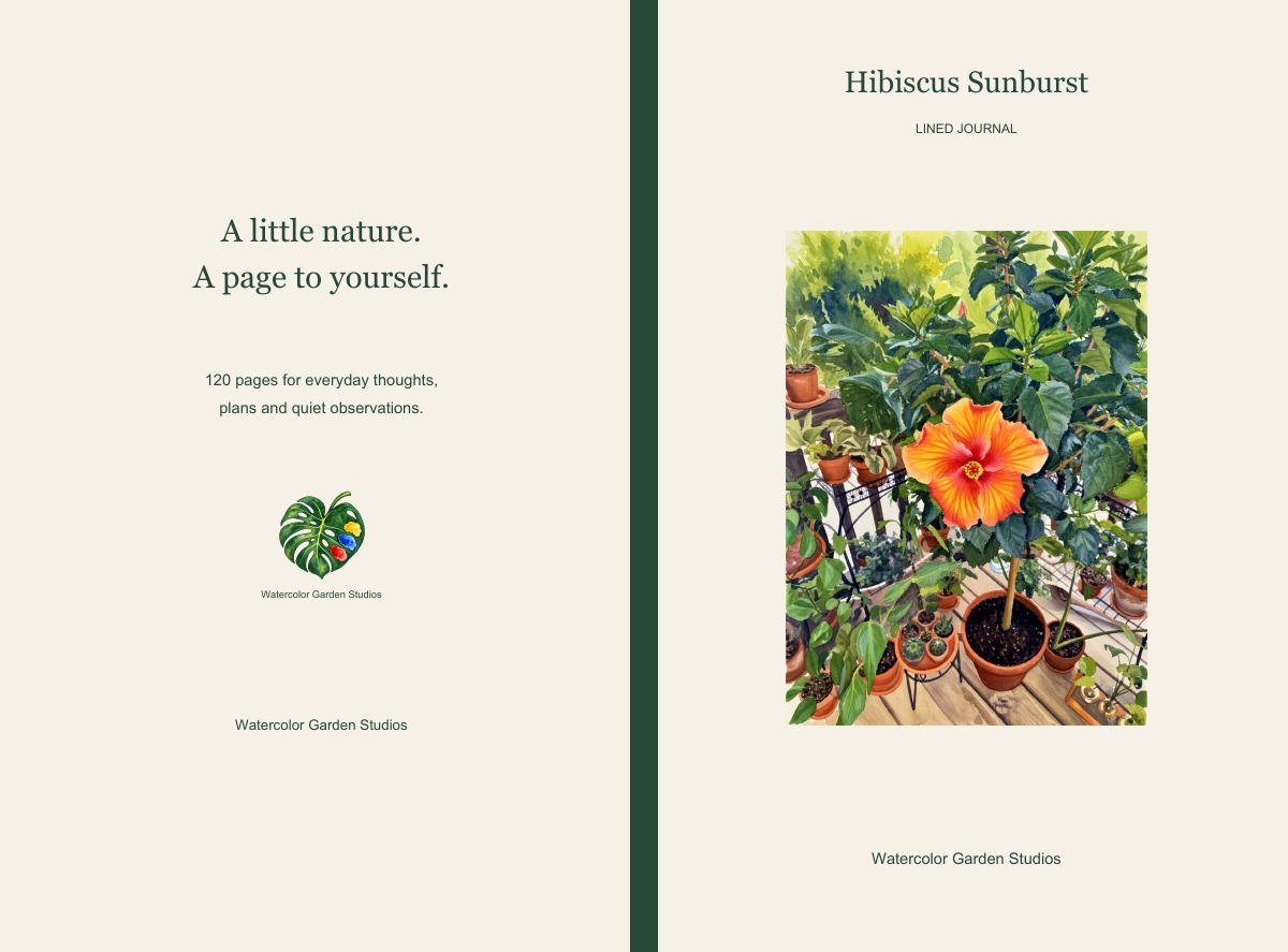 Hibiscus Sunburst Lined Journal