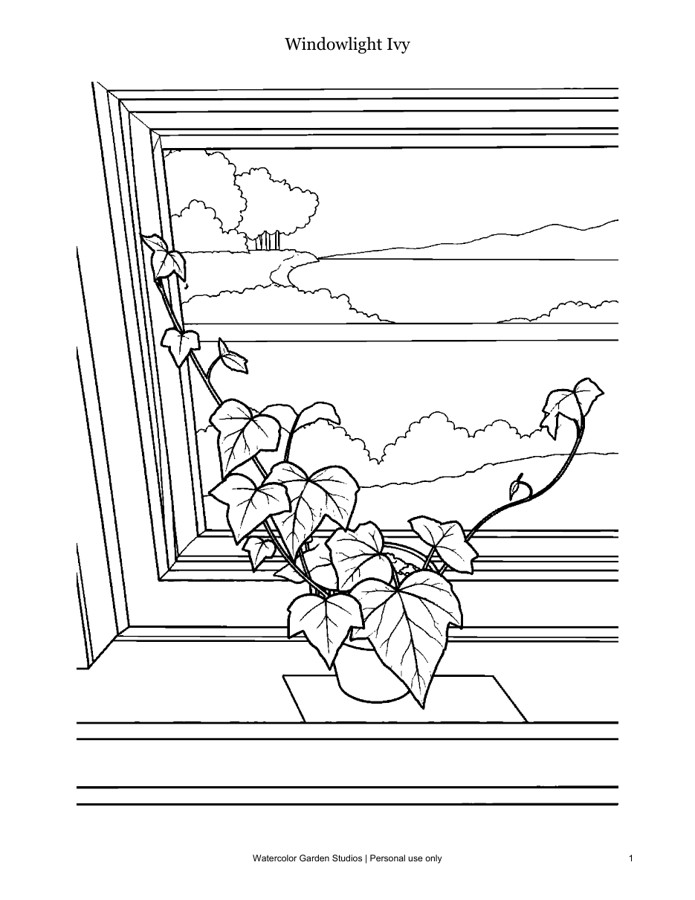 Windowlight Ivy — Coloring Page