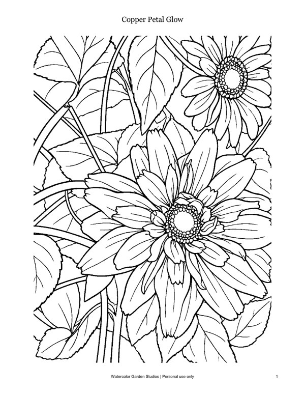 Copper Petal Glow — Coloring Page